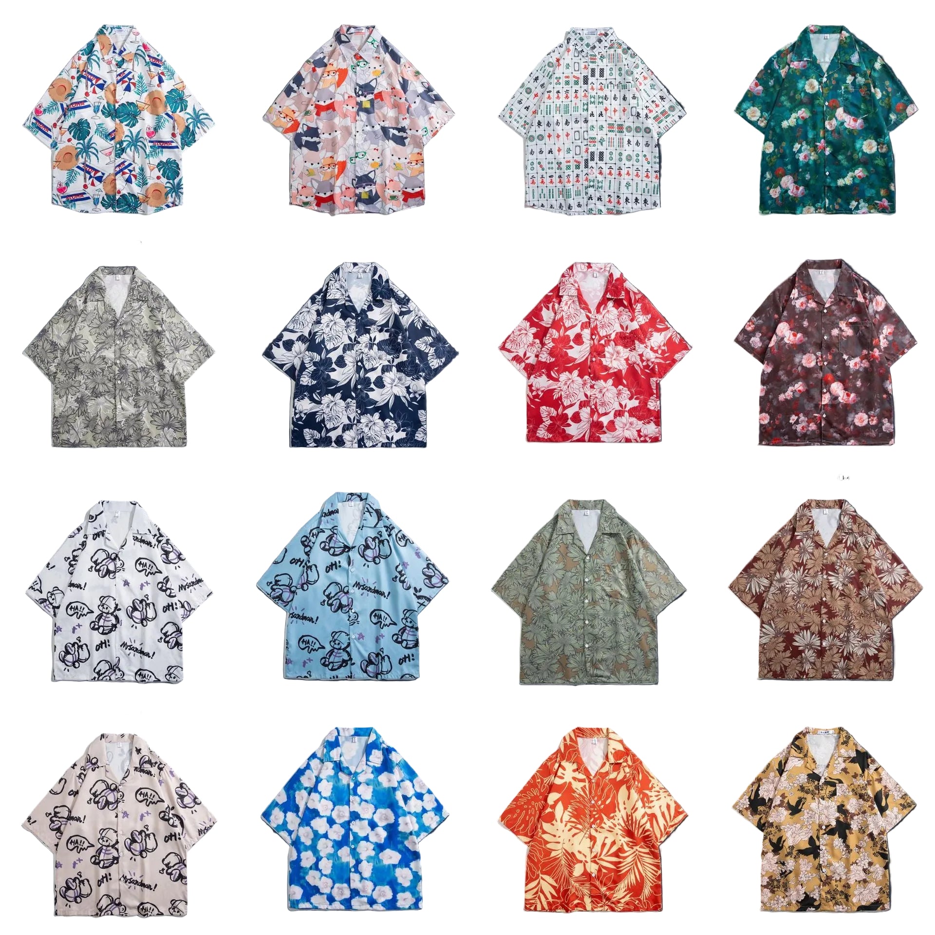 Mens Camp Collar Tropical Hawaiian Floral Short Sleeve Beach Shirt  South2101-2126