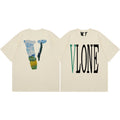 Vlone Big V Letter Graphic Short Sleeve Tee Streetwear Unisex