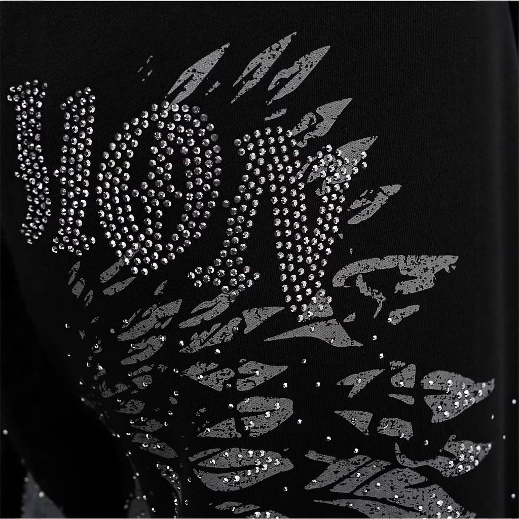 True Religion Wing Rhinestone Loose Casual Sweatpants Women Y2K