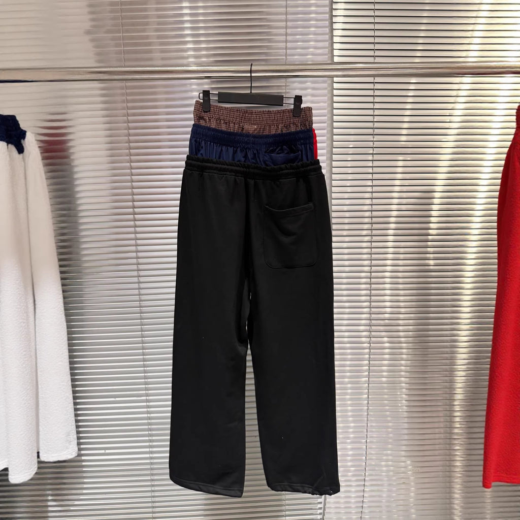Protocol Index British Flag Embroidery Triple Waist Wide Leg Sweatpants