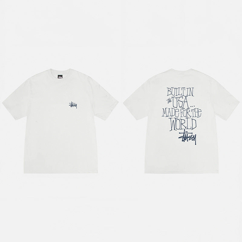 Stussy Graphic Print Collection Loose Casual Short Sleeve T-Shirt