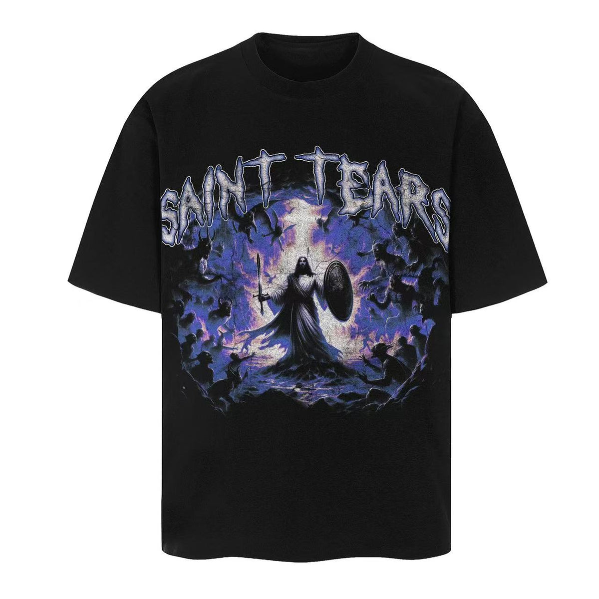 Saint Michael Vintage Multi‑Graphic Oversized Tee Streetwear Unisex