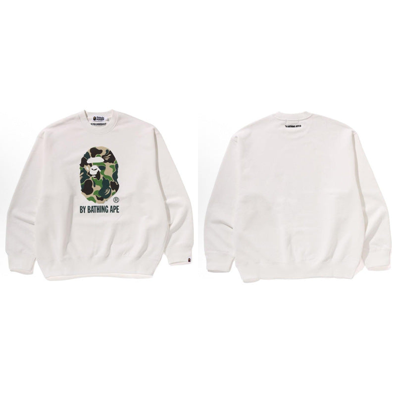 Bape Camo Ape Head Graphic Washed Oversized Crewneck Streetwear