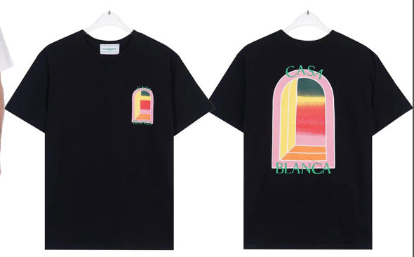 Casablanca Tennis Graphic T-Shirt Loose Oversized Short Sleeve Tee