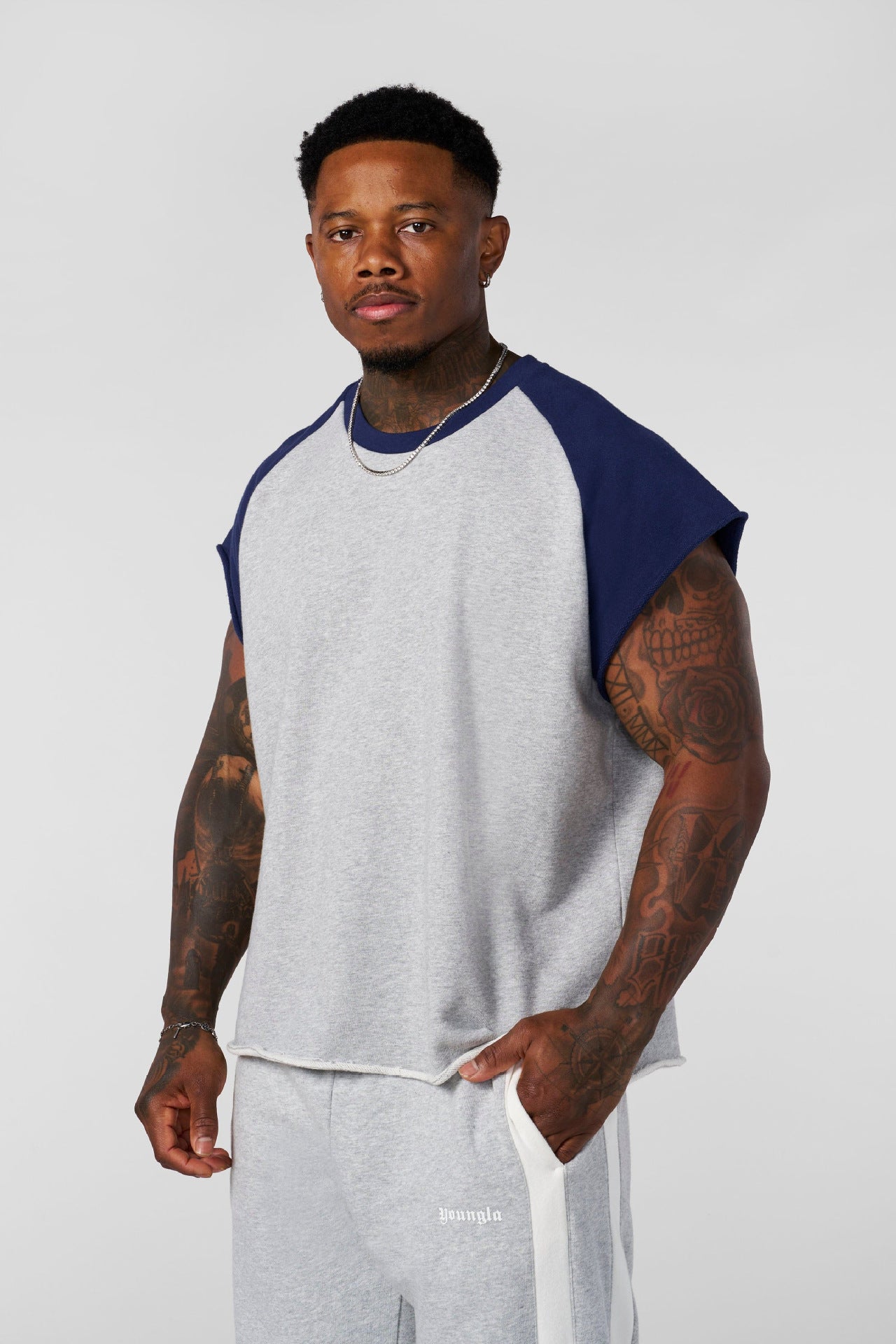 YOUNGLA 4243 Raw Raglan Tanks