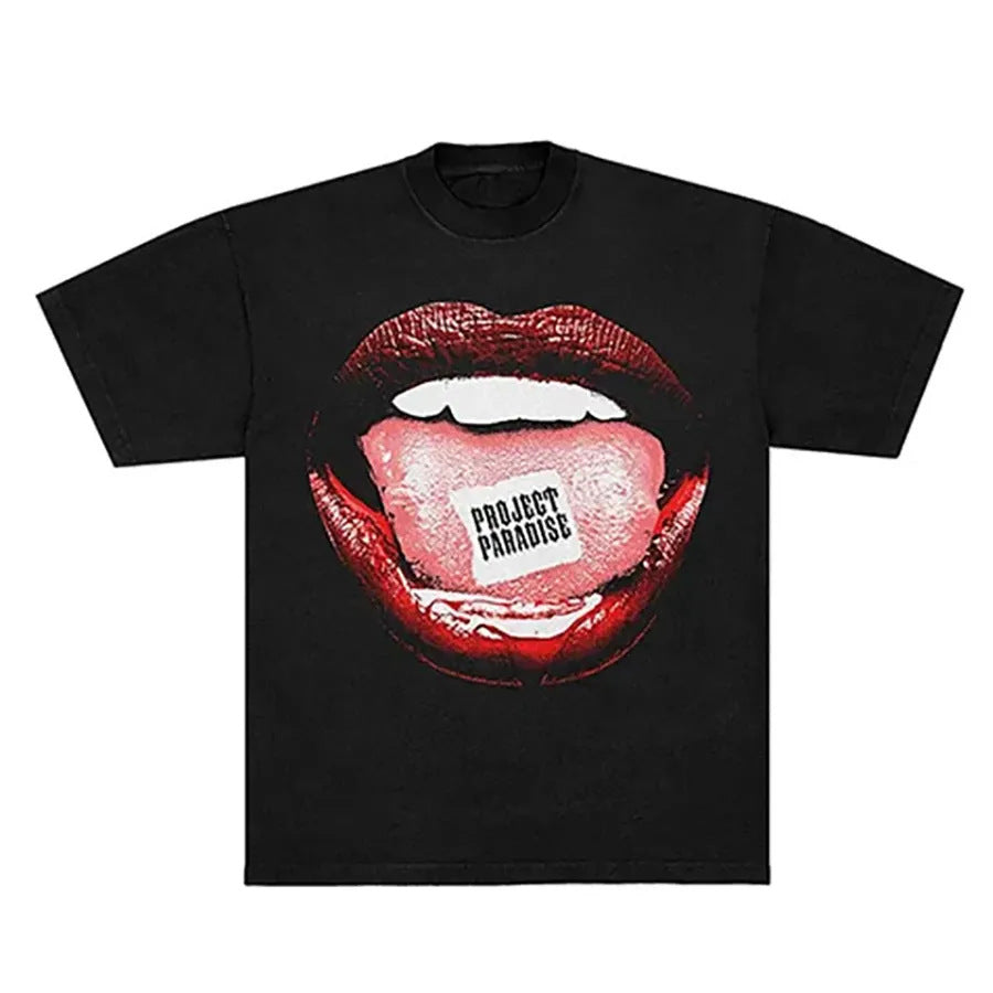 Revealmyfear Y2K Double Sided Cartoon Oversized Vintage Baumwoll-T-Shirt
