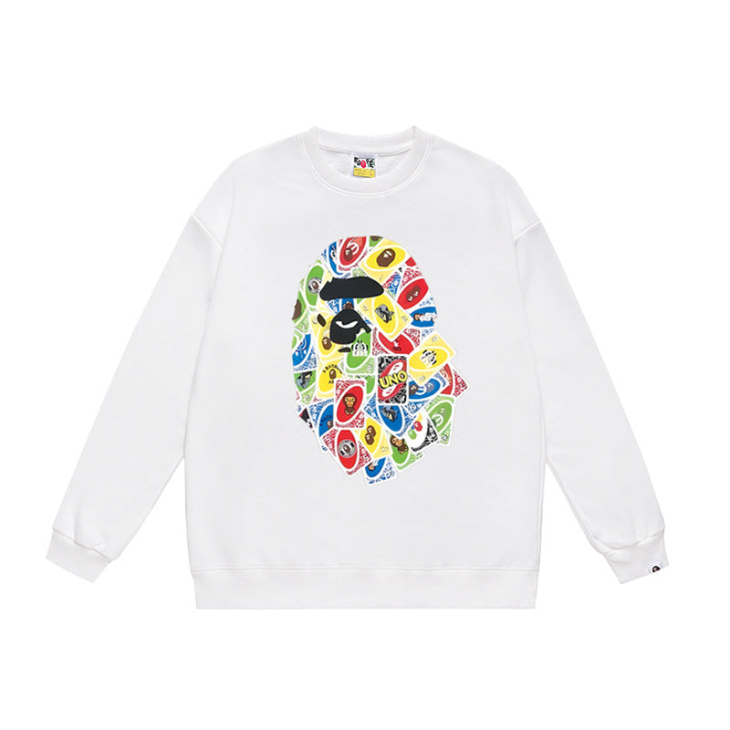 BAPE Ape Head Crewneck Sweatshirt Multi Print Streetwear Pullover