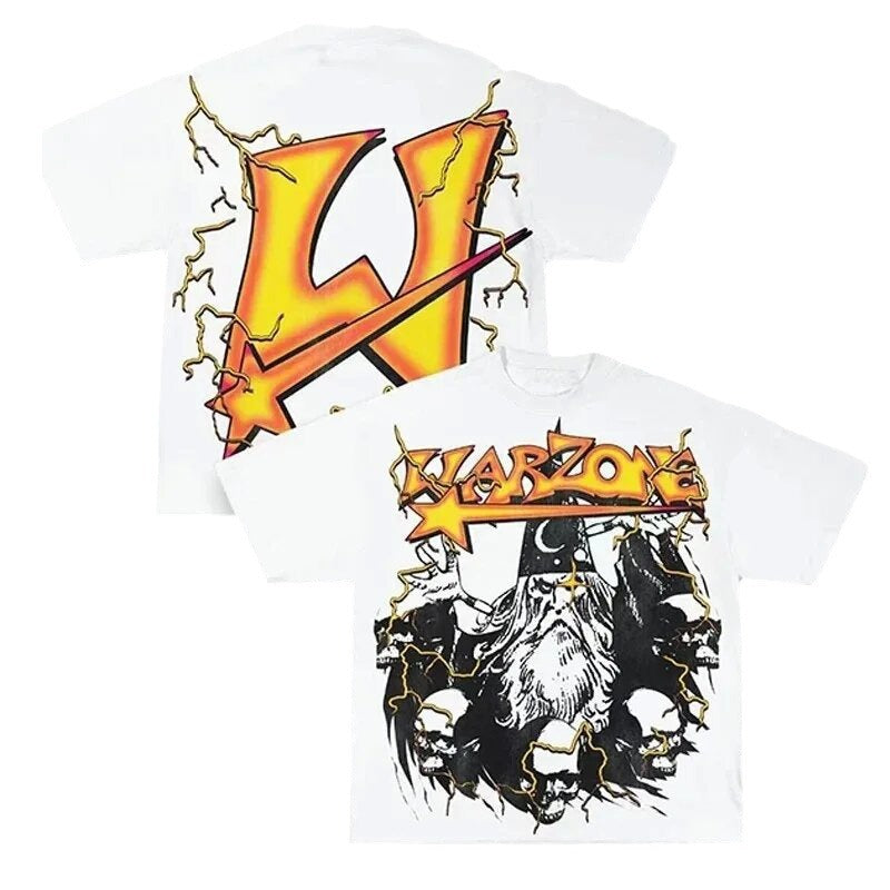 Warzone Studios Style Y2K Double Sided Graffiti Oversized Vintage Cotton Tee