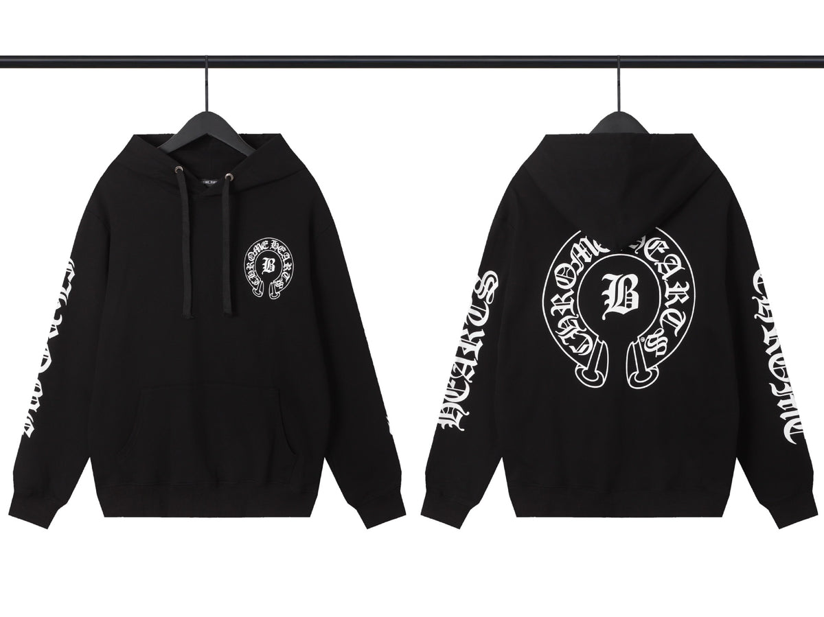 Chrome Hearts Horseshoe Cross Hoodie Goth Streetwear Graphic Pullover