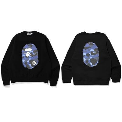 Bape Camo Ape Head Graphic Oversized Crewneck Streetwear Unisex