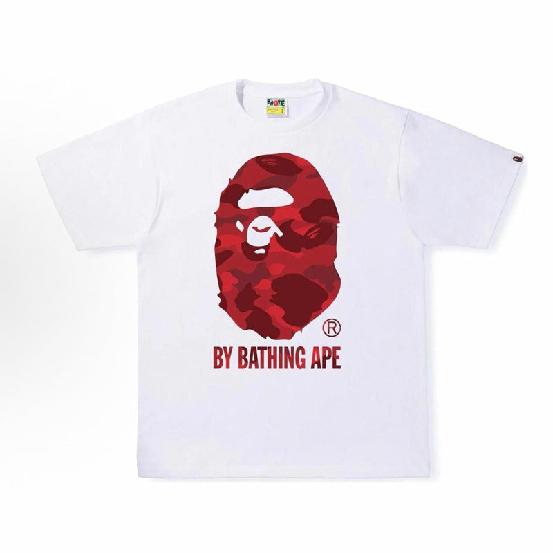 BAPE Ape Head Shark Print Loose Casual Unisex Short Sleeve T-Shirt