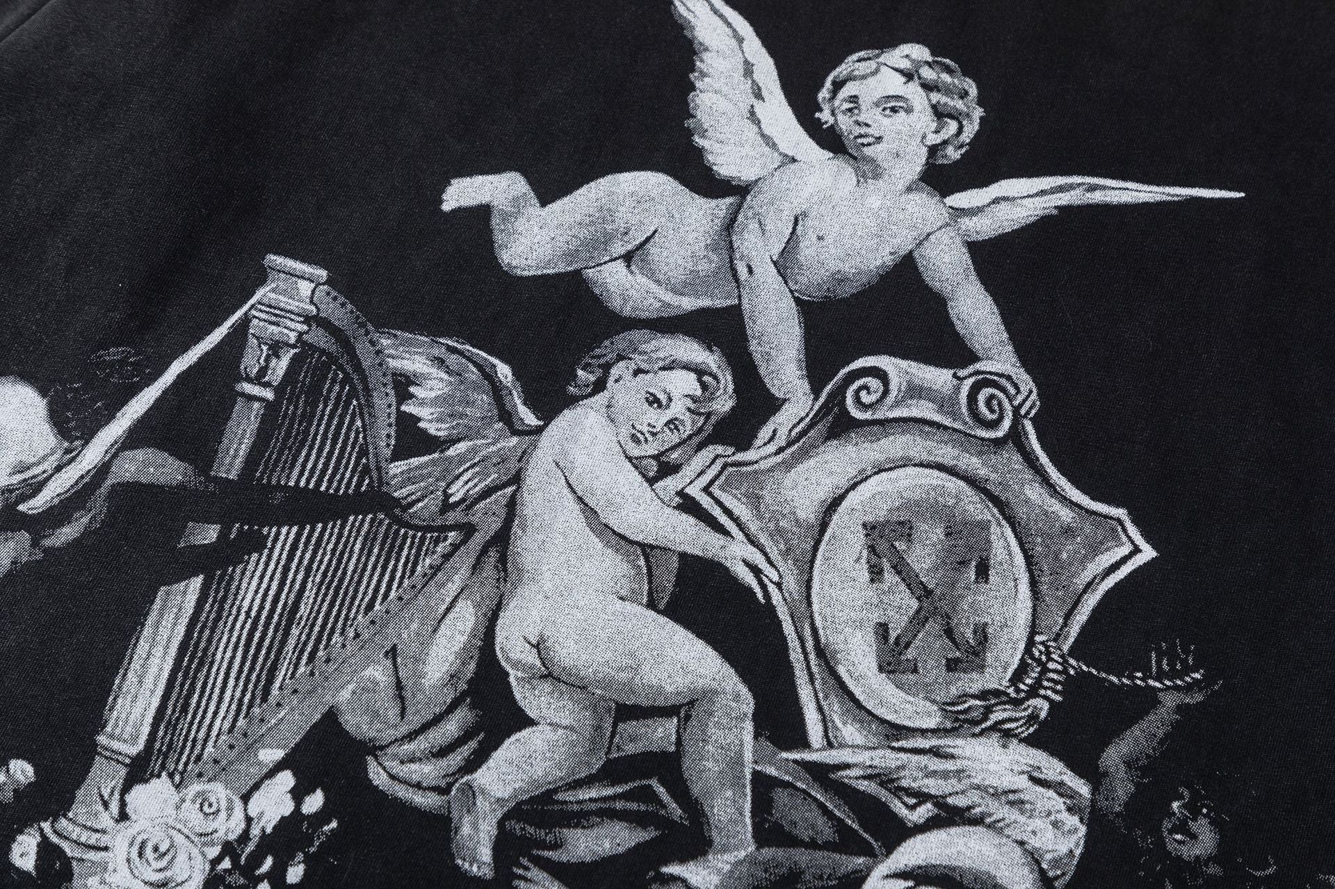 Off White Baby Angel Graphic Crew Neck Unisex T Shirt