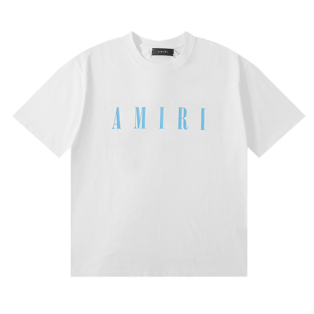 Amiri Rose Skull Letter Graphic Short Sleeve Tee Streetwear Unisex