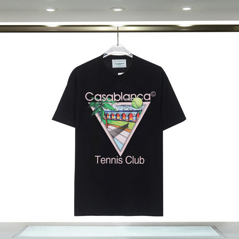 Casablanca Casa Letter Art Print Crew Neck Short Sleeve Tee Unisex