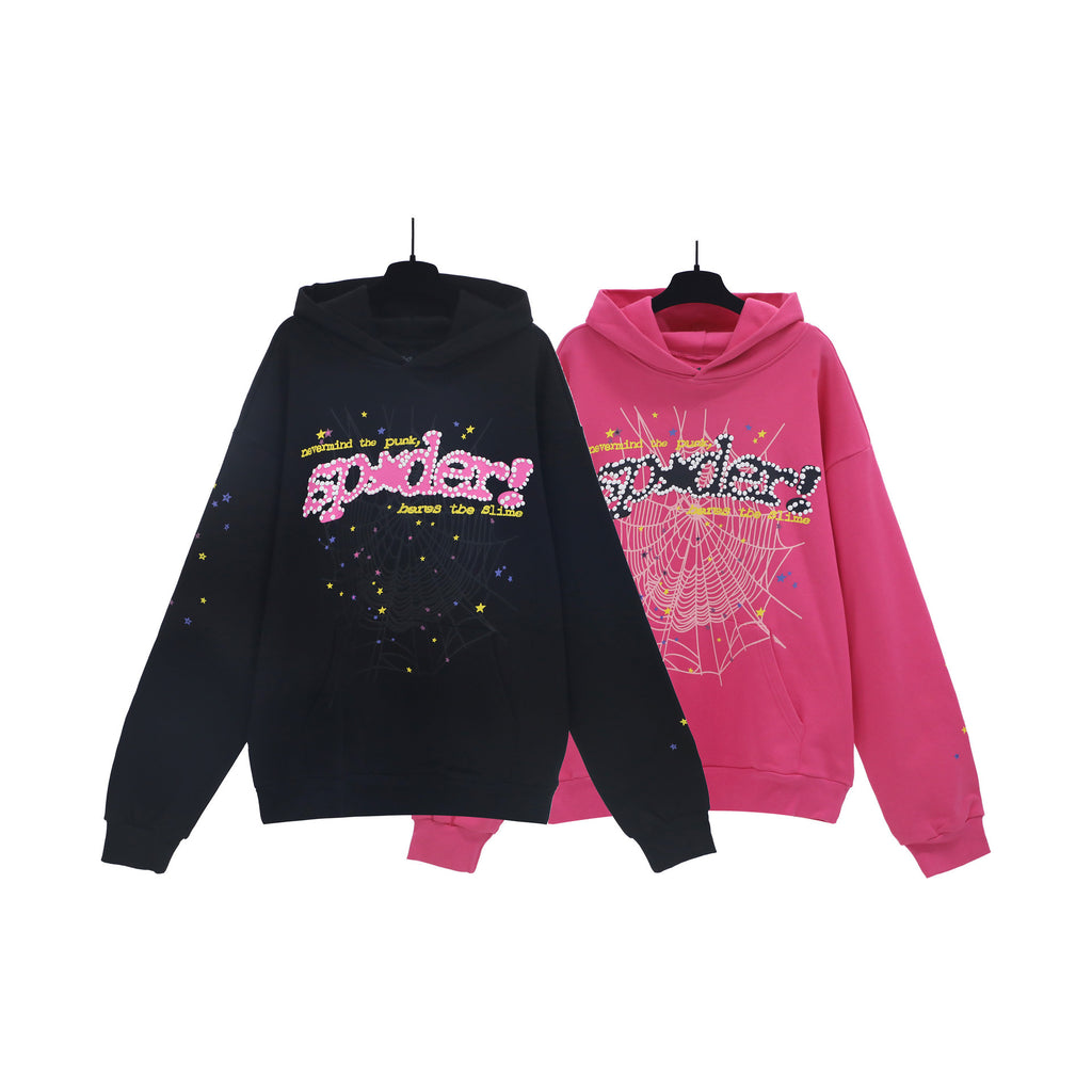 Sp5der Foam Print Spider Web Hoodie Sweatshirt Jogger Pants Set