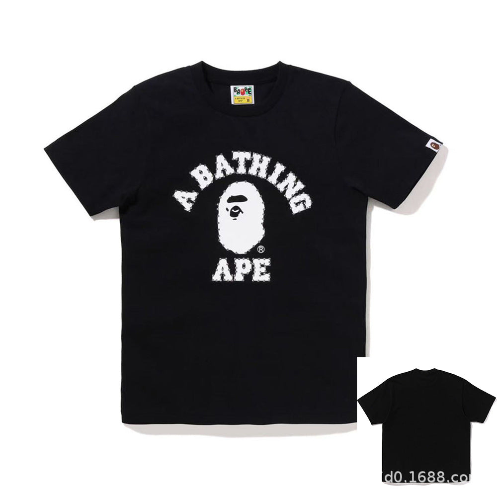 BAPE Shark Ape Head Camo Print Crew Neck Short Sleeve T‑Shirt Unisex