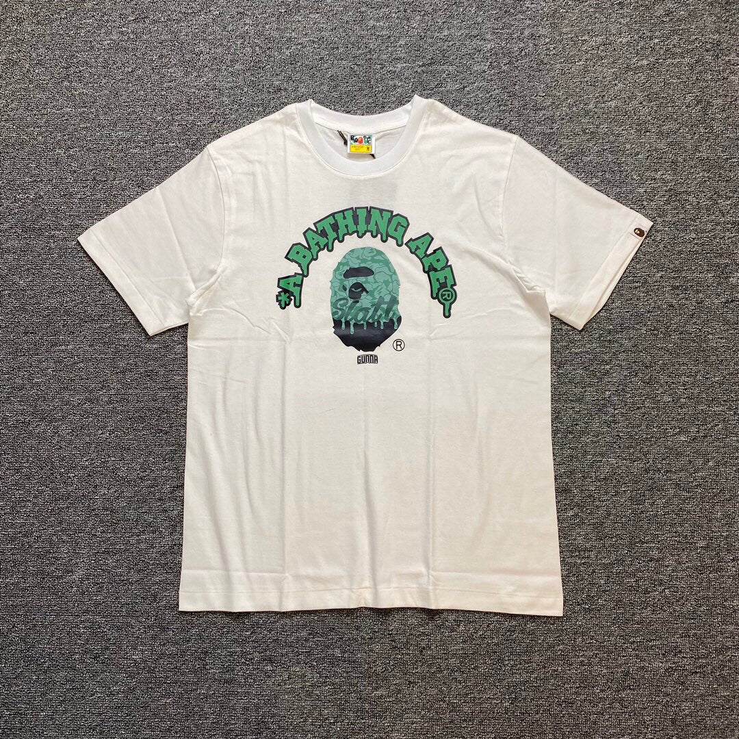 BAPE Classic Camo Ape Head Letter Print Loose Unisex Casual T-Shirt