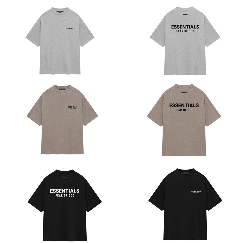 Fear Of God Essentials Rubber Print Letter Crew Neck Short Sleeve T Shirt