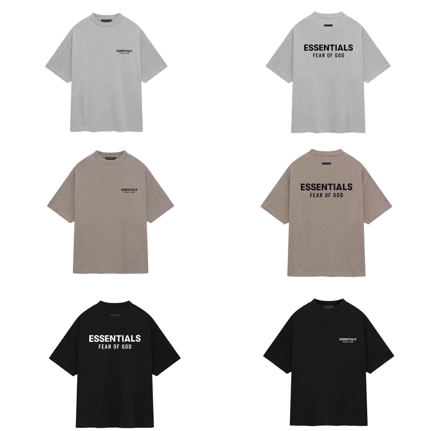 Fear Of God Essentials Rubber Print Letter Crew Neck Short Sleeve T Shirt