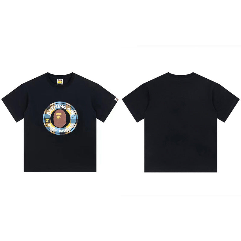 BAPE Ape Shark Graphic Print Loose Unisex Heavyweight Cotton T-Shirt