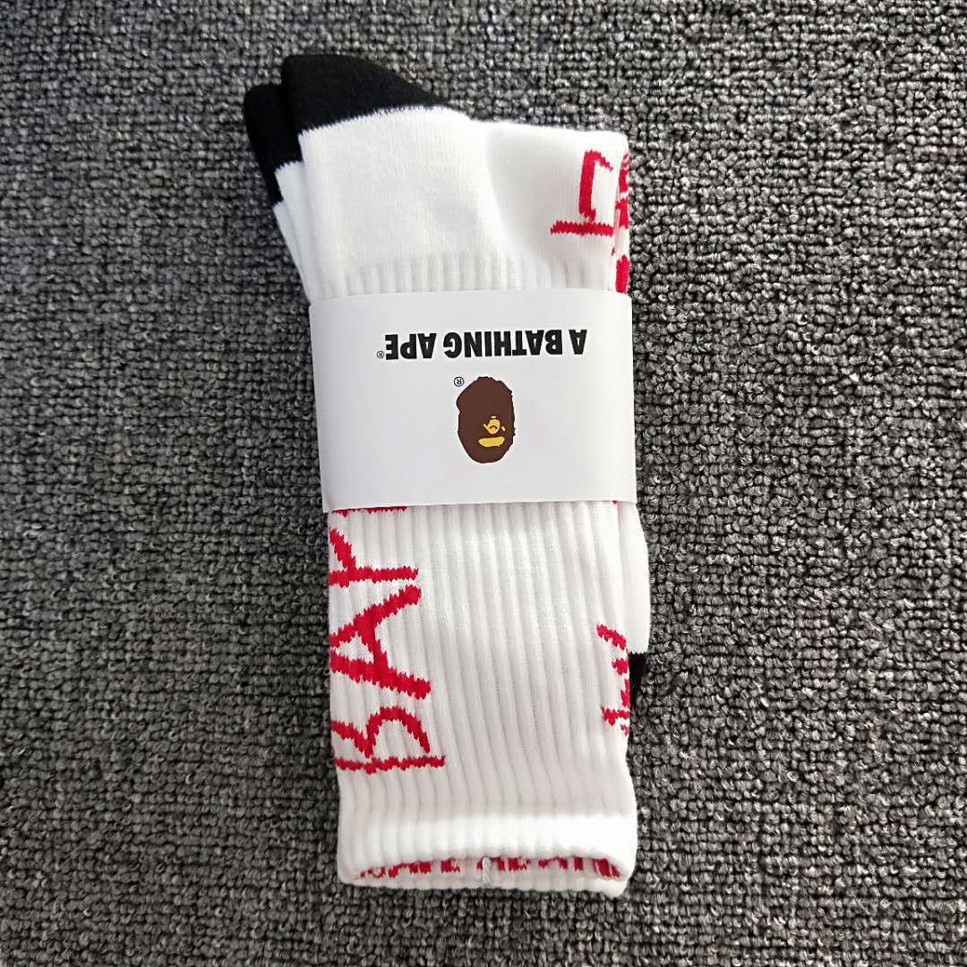 BAPE Ape Head Crew Socks Multi Graphic Prints