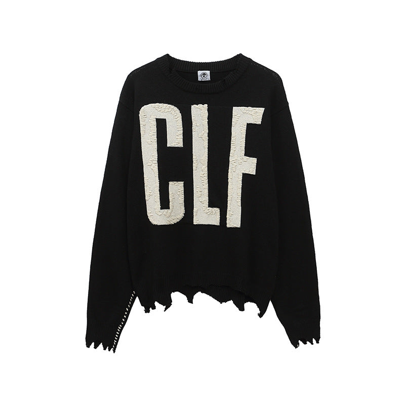 Saint Michael Skeleton Distressed Crew Neck Knit Sweater Unisex