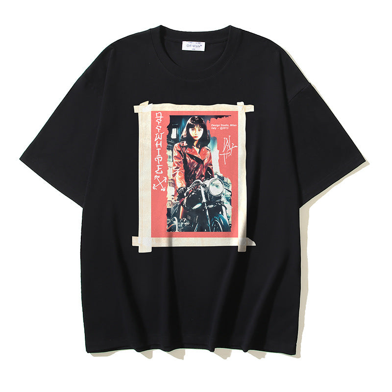 Off‑White Multi‑Sketch Arrow Graphic Oversized Tee Streetwear Unisex