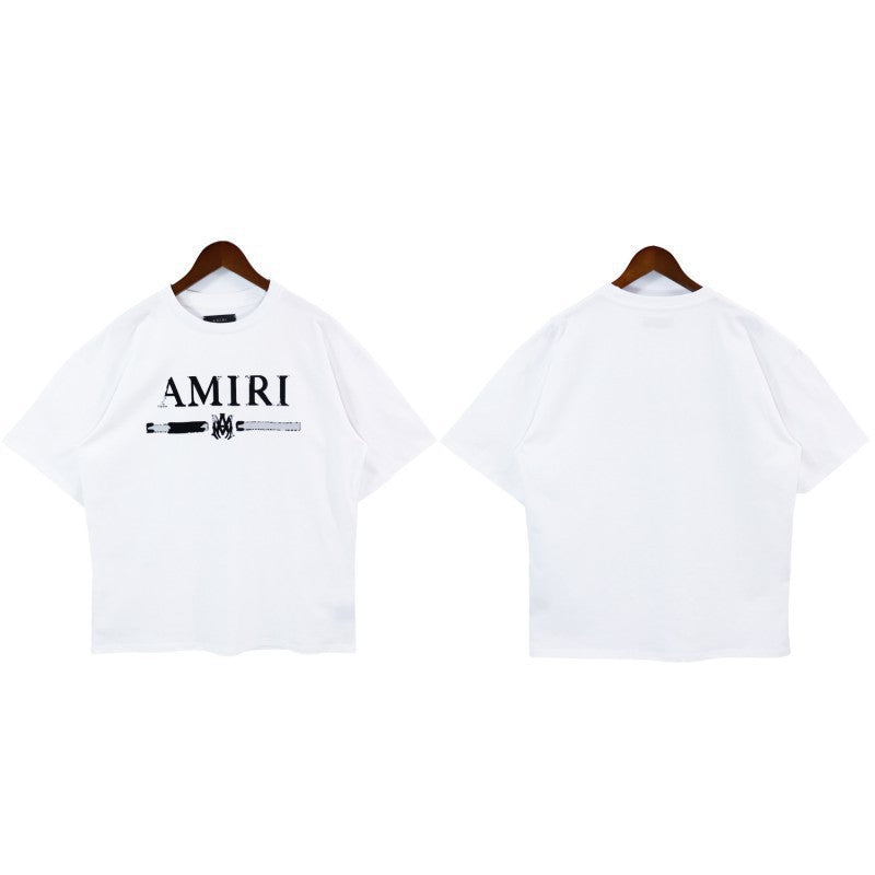 Amiri Multi‑Pattern Letter Graphic Oversized Tee Streetwear Unisex