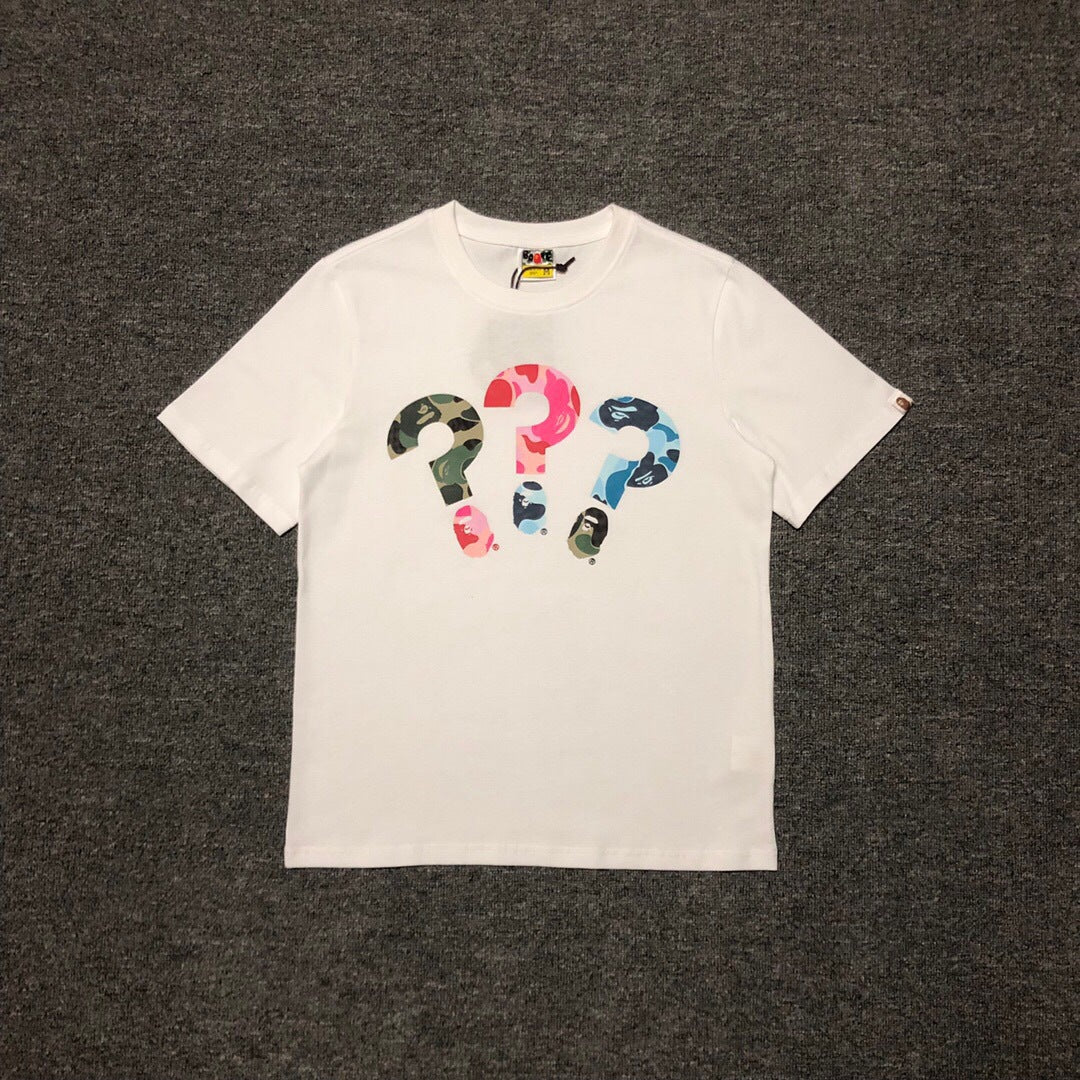 BAPE Classic Camo Ape Head Letter Print Loose Unisex Casual T-Shirt