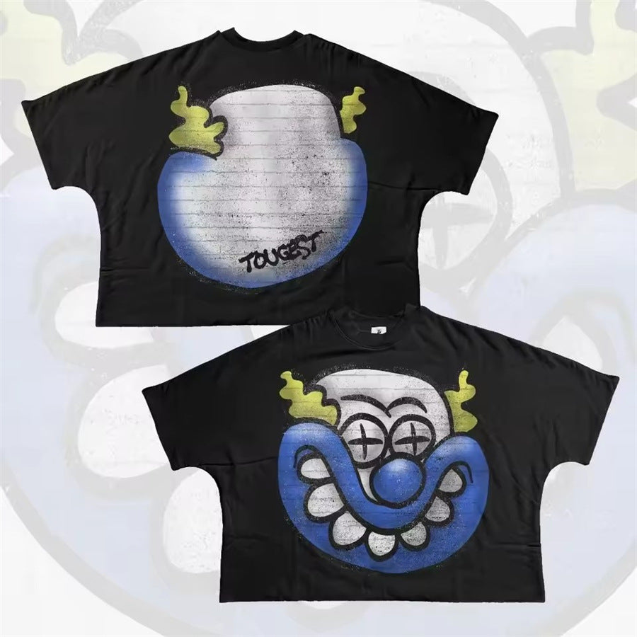 Y2K Hip-Hop-Cartoon-Charakter-Grafik Unisex Oversized Streetwear Baumwoll-T-Shirt