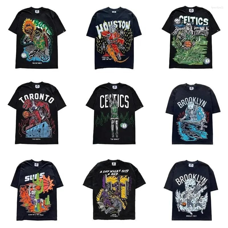 Vintage NBA Team Skeleton Graphic Unisex Oversized Streetwear Cotton Tee