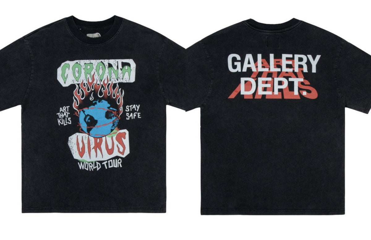 Gallery Dept Vintage Washed Graphic Short Sleeve Tee Streetwear Unisex