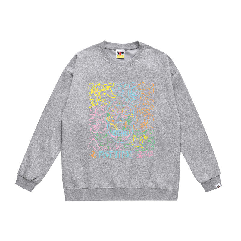 BAPE Crewneck Sweatshirt Ape Head Multi Graphic Street Pullover