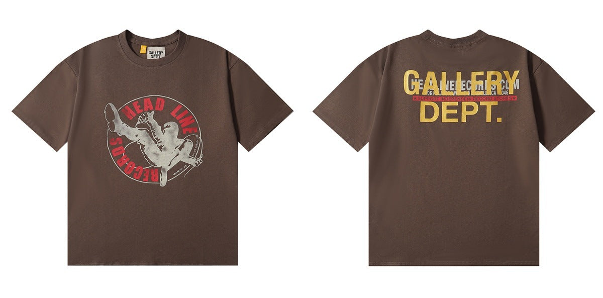 Gallery Dept Tie Dye Washed Graffiti Print Crew Neck T‑Shirt Unisex