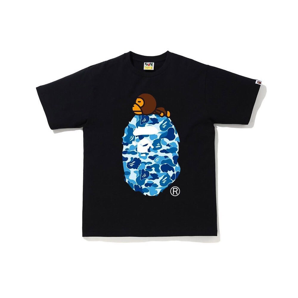 BAPE Classic Camo Ape Head Letter Print Loose Unisex Casual T-Shirt