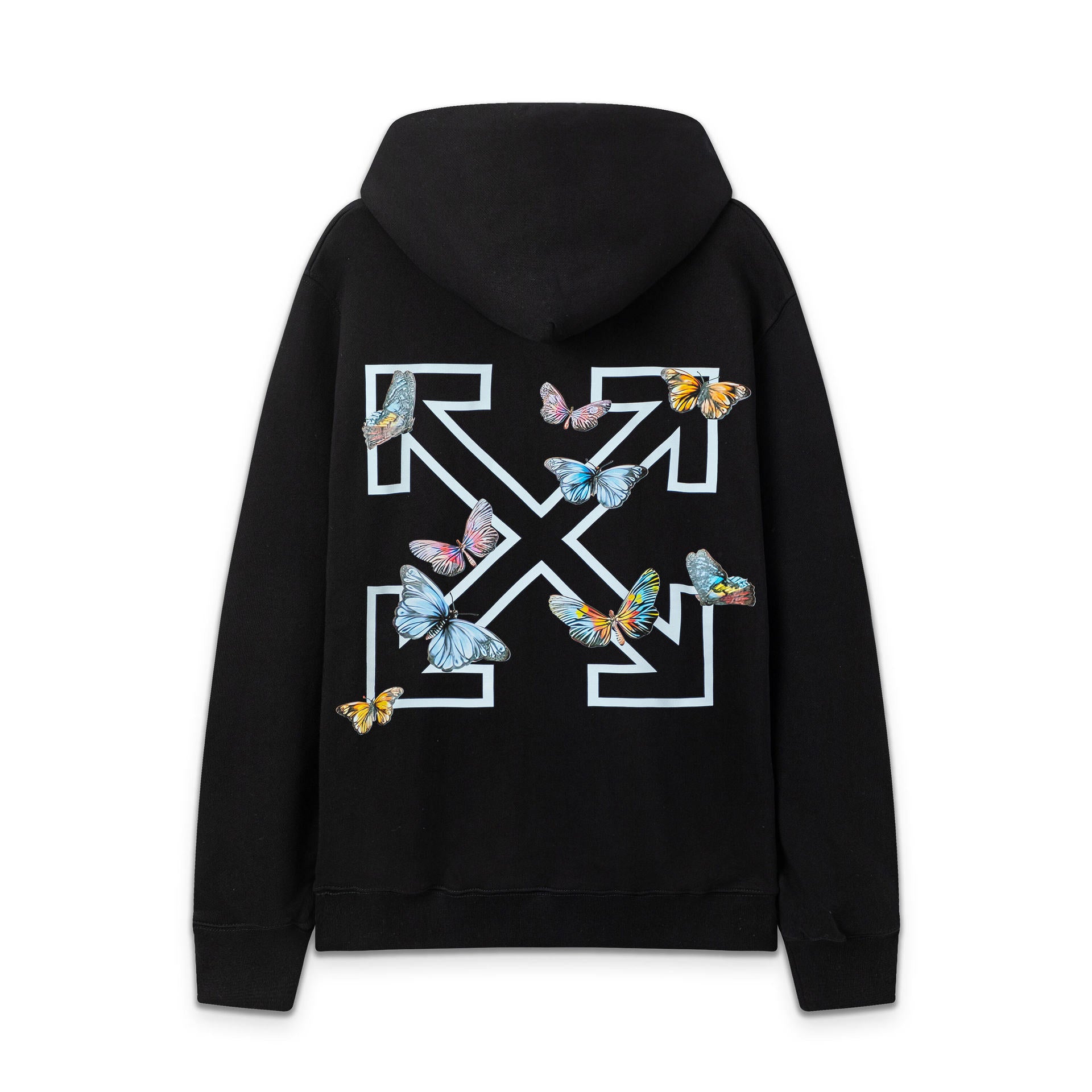 Off White Butterfly Arrow Graphic Pullover Hoodie Unisex