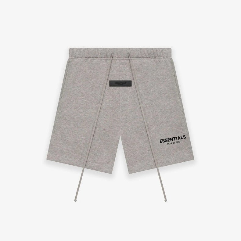 Essentials Flocked Letter Drawstring Streetwear Sweat Shorts