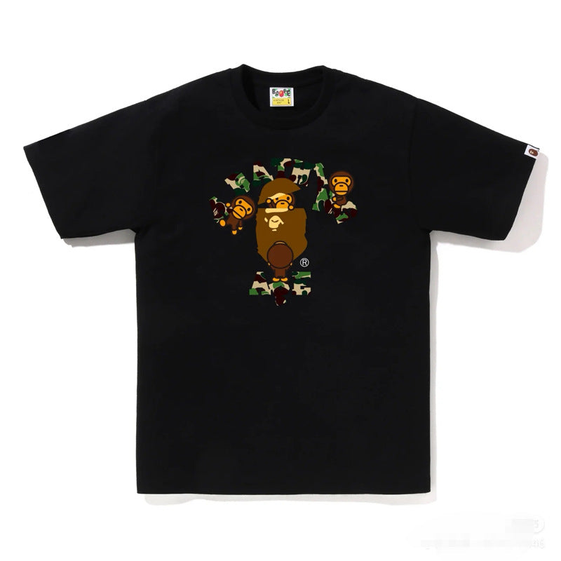 BAPE Ape Head Shark Print Loose Casual Unisex Short Sleeve T-Shirt