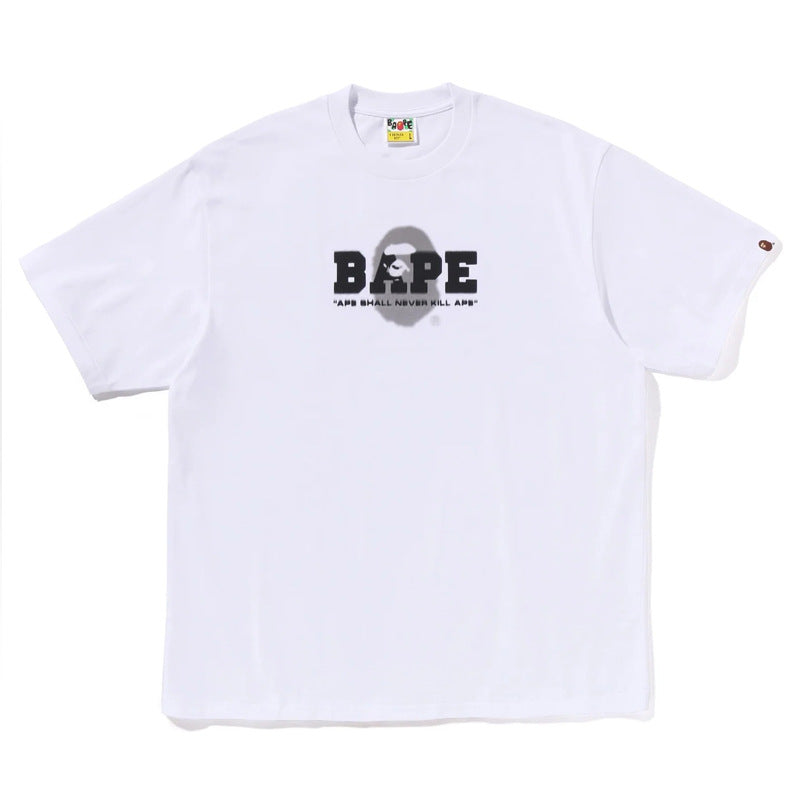 BAPE Ape Head Shark Print Loose Casual Unisex Short Sleeve T-Shirt