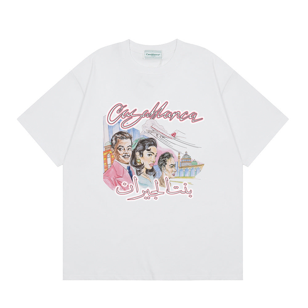 Casablanca Multi‑Print Tennis Floral Graphic Oversized Tee Streetwear