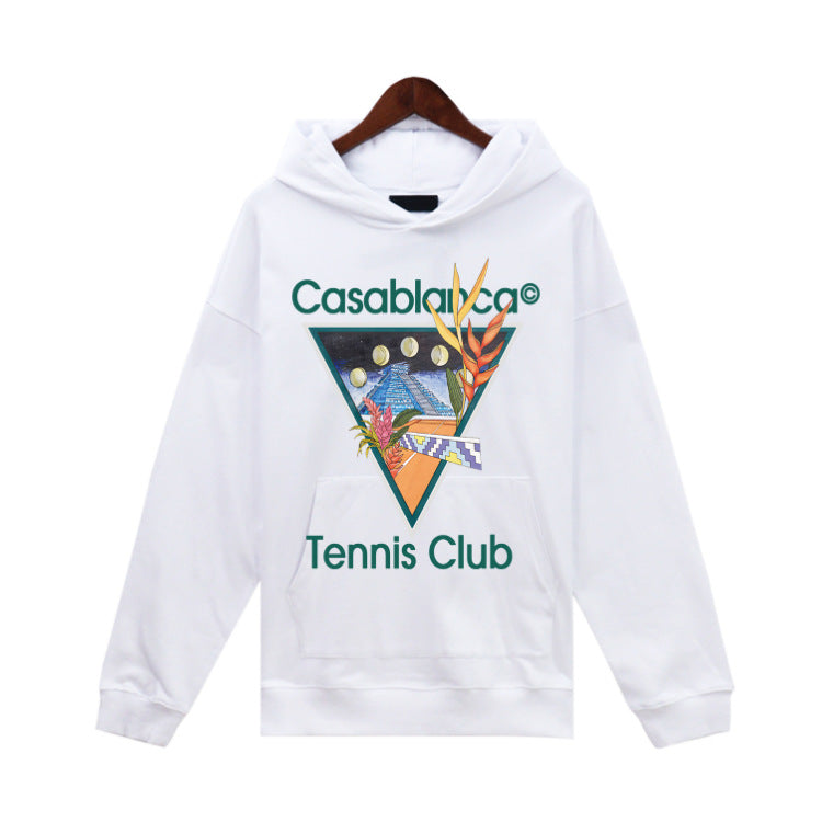 Casablanca Colorful Print Hoodie Men Casual Loose Pullover Sweatshirt