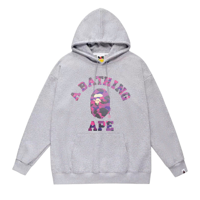 BAPE Ape Head Graphic Hoodie Camo Print Loose Cotton Pullover