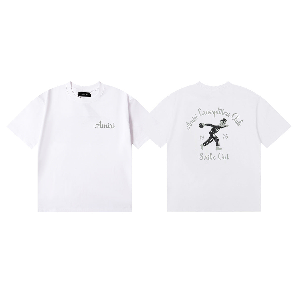 Amiri Rose Skull Letter Graphic Short Sleeve Tee Streetwear Unisex