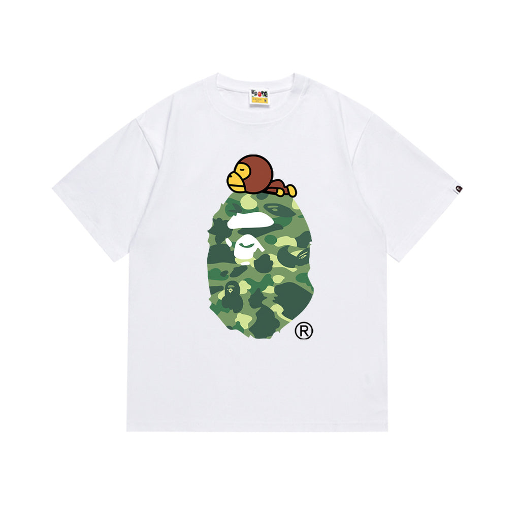 Bape Maneki Neko Ape Head Graphic Oversized Tee Streetwear Unisex