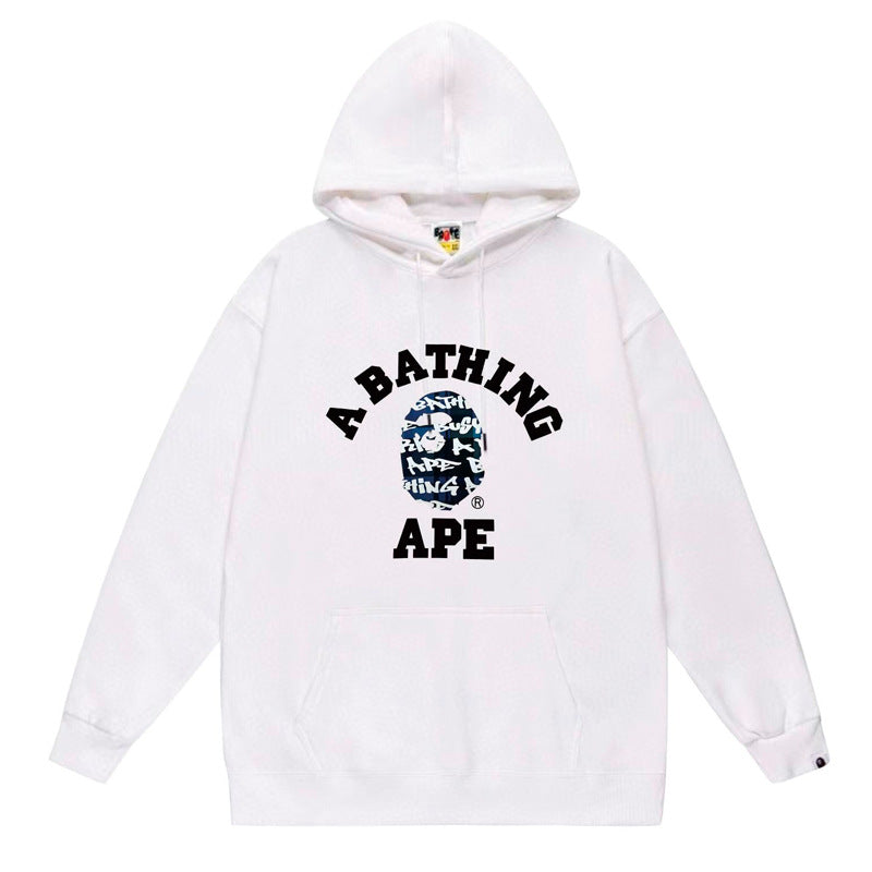 BAPE Ape Head Graphic Hoodie Camo Print Loose Cotton Pullover