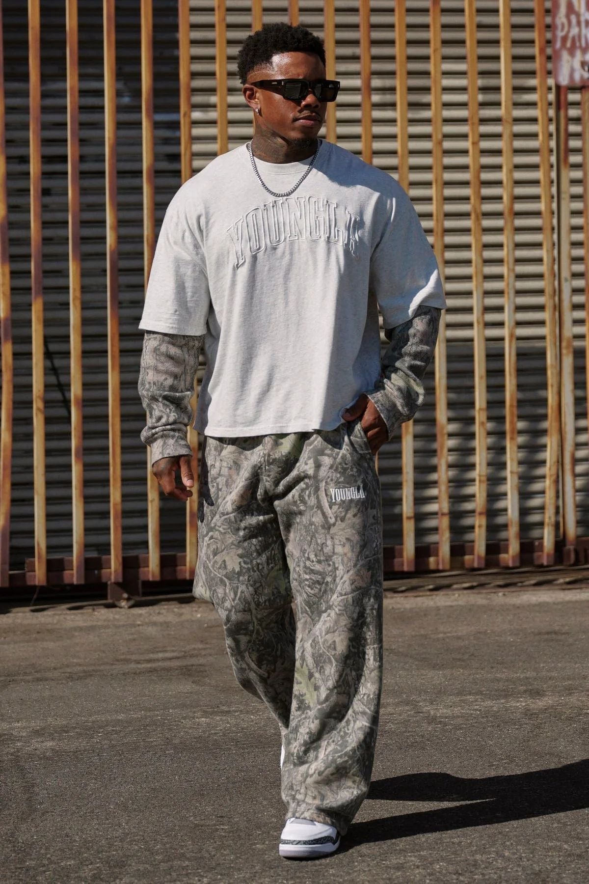 YOUNGLA 2133 Tree Camo Baggy Sweats