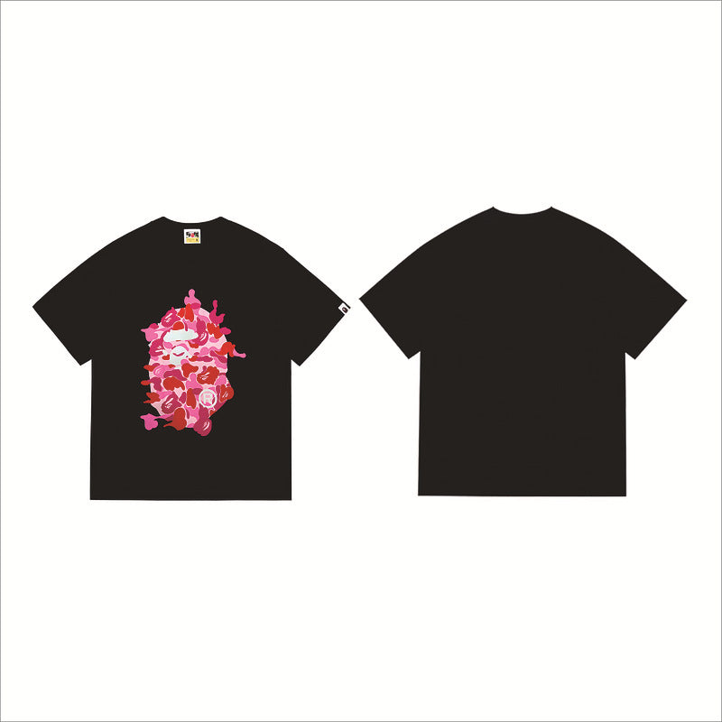 Bape Sakura Floral Graphic Oversized Tee Streetwear Unisex