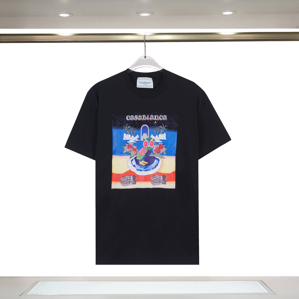 Casablanca Tennis Graphic T-Shirt Loose Oversized Short Sleeve Tee