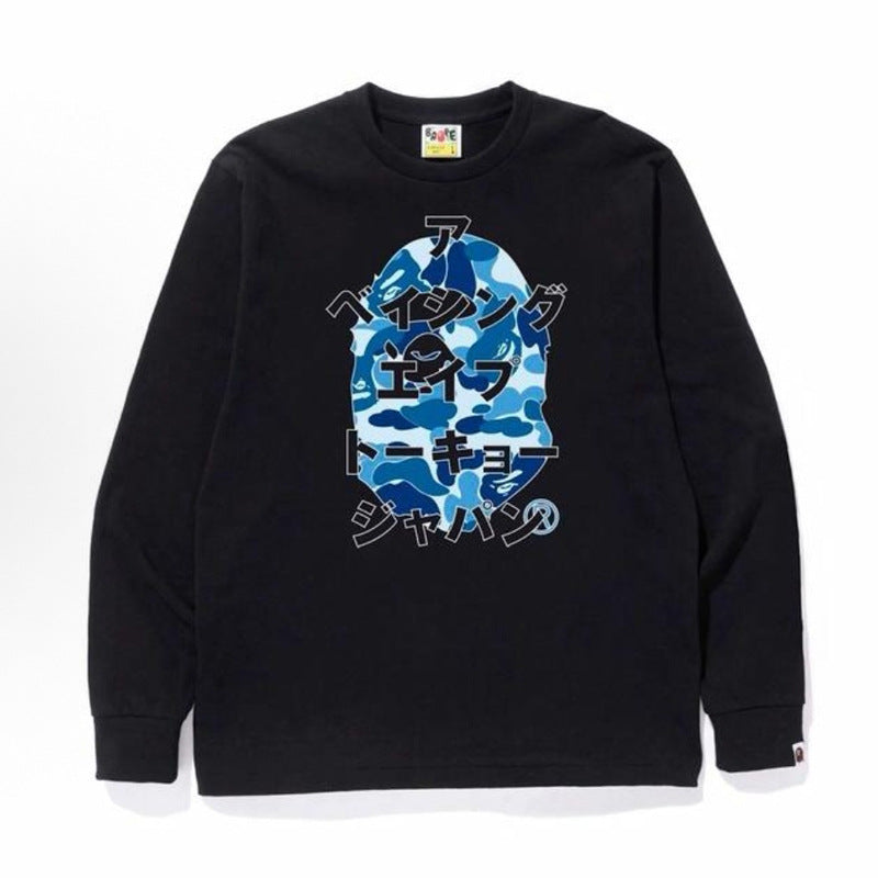 Bape Baby Milo Camo Ape Head Graphic Oversized Long Sleeve Tee Street