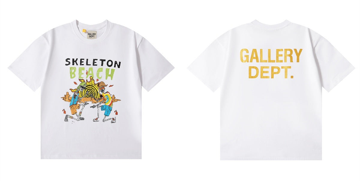 Gallery Dept Tie Dye Washed Graffiti Print Crew Neck T‑Shirt Unisex